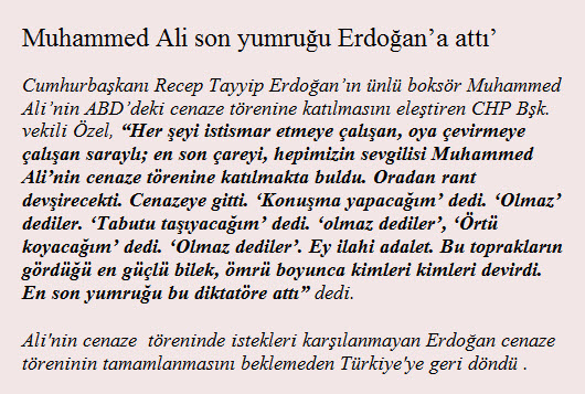 ERDOĞANA SON YUMRUK