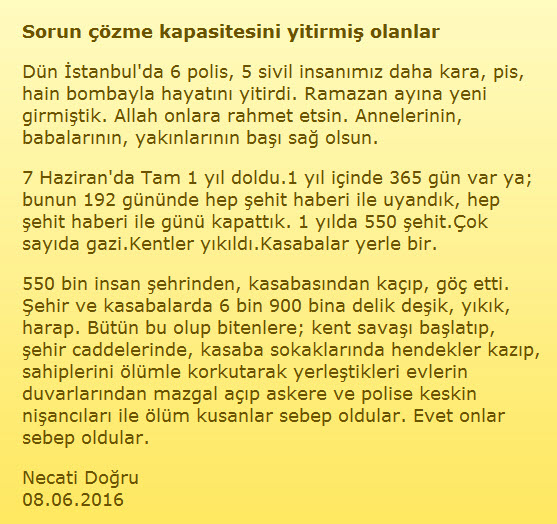 SORUN ÇÖZEMEYENLER